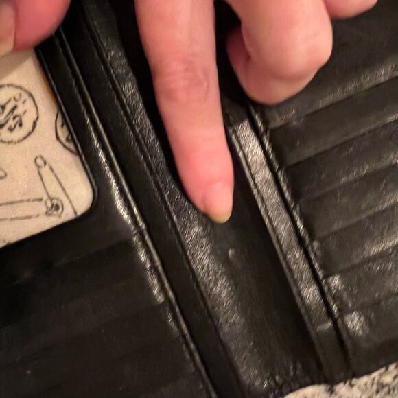 Kate Spade New York Black Nylon Bifold Card Organizer Zip Pocket Wallet Size M - Picture 5 of 10